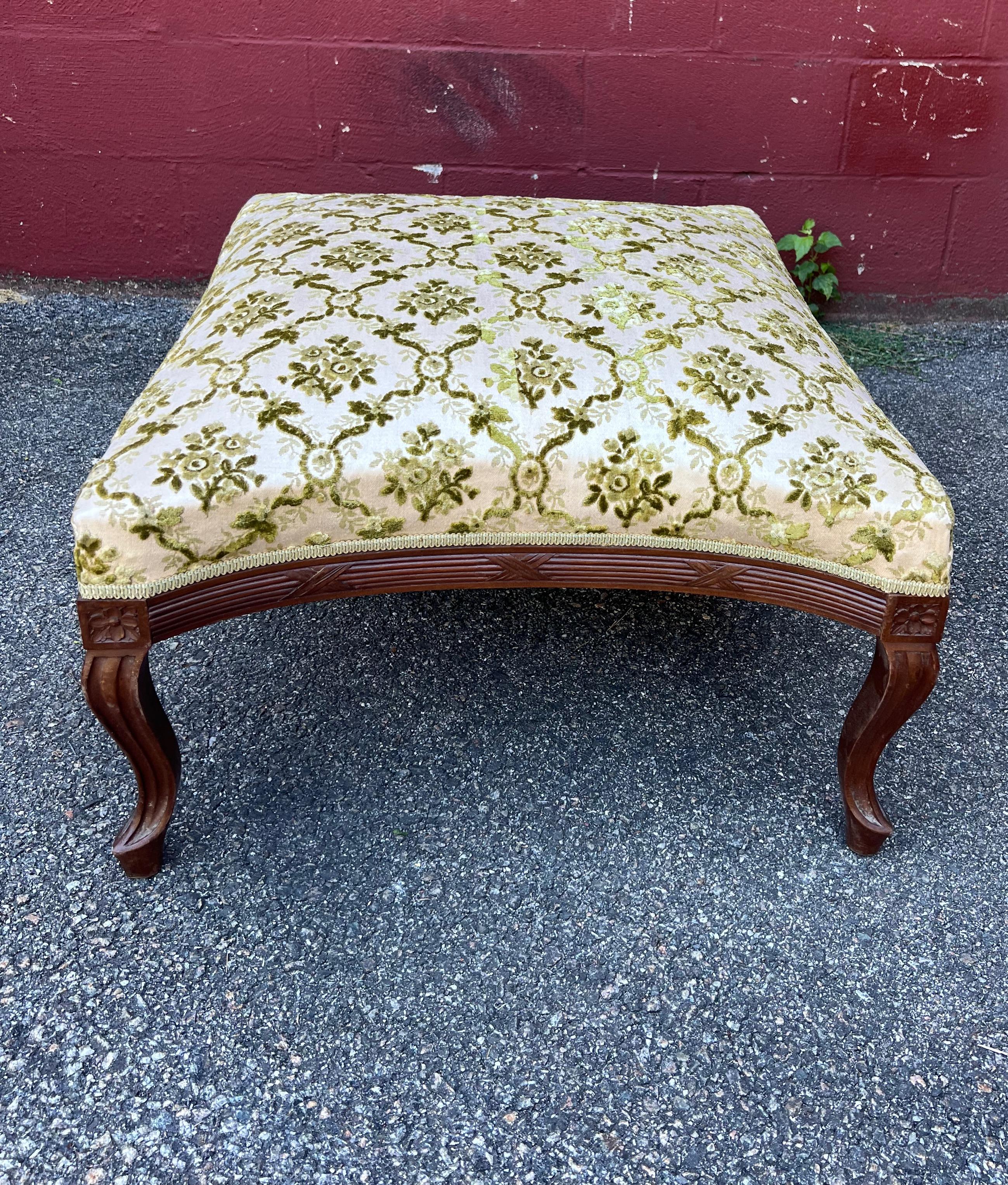 Pair of French Armchairs with Matching Ottoman 3