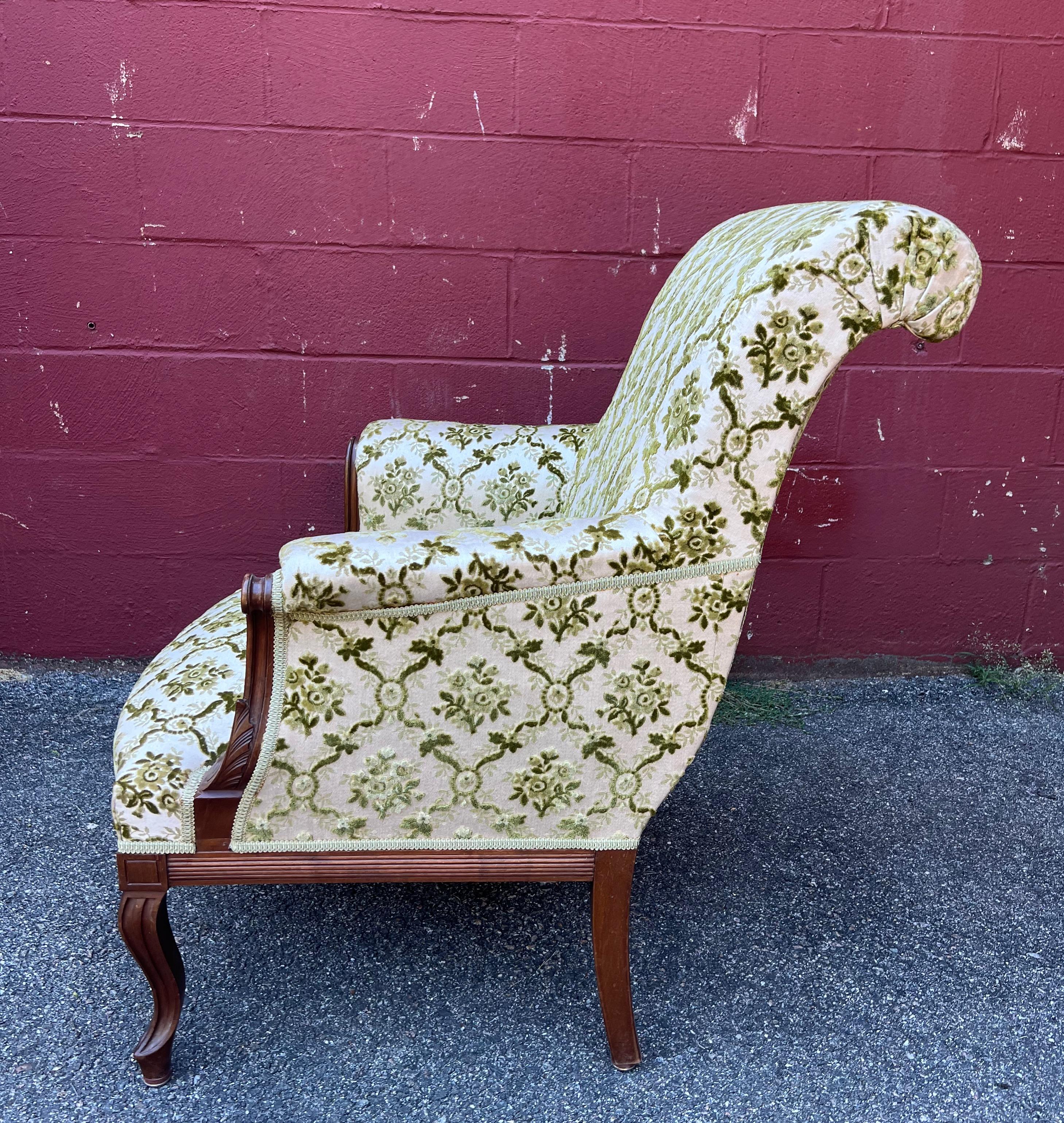 20th Century Pair of French Armchairs with Matching Ottoman