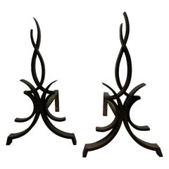 Pair of French Art Deco Andirons