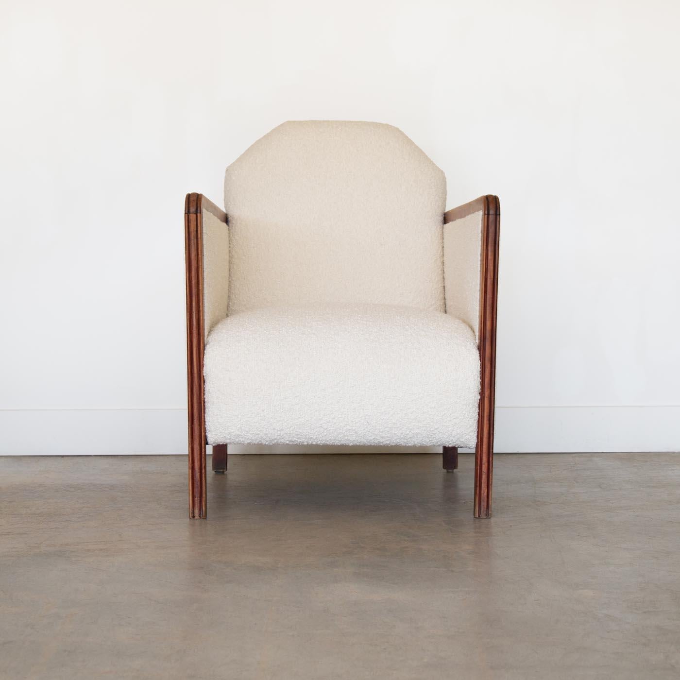 Oak Pair of French Art Deco Arm Chairs