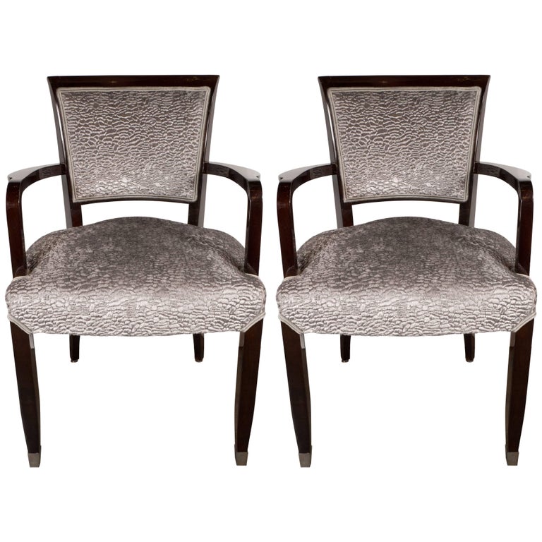Art Deco Pair of Palissander Armchairs by ÉmileJacques Ruhlmann at 1stdibs