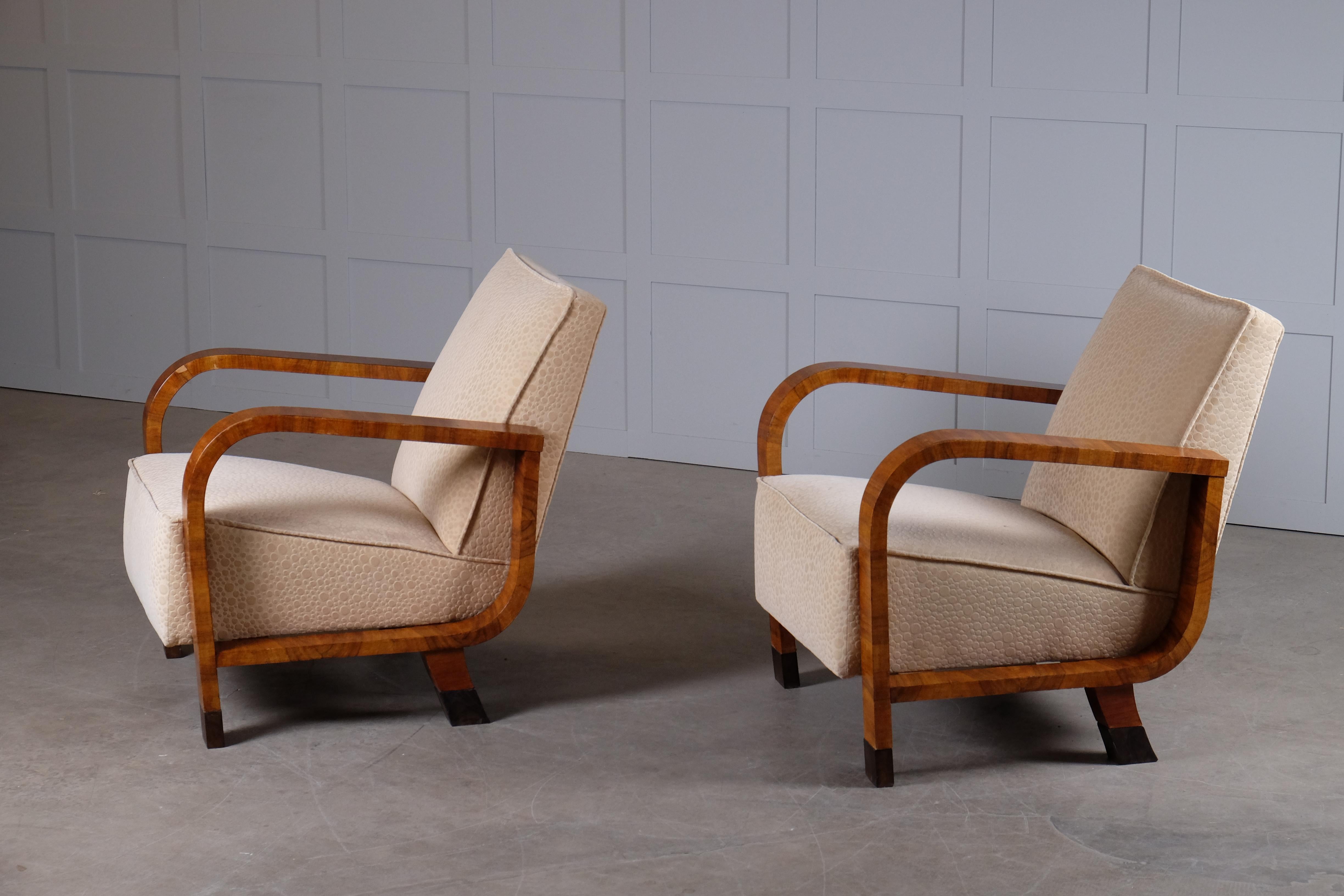 Pair of French Art Deco Armchairs, 1930s In Good Condition In Stockholm, SE