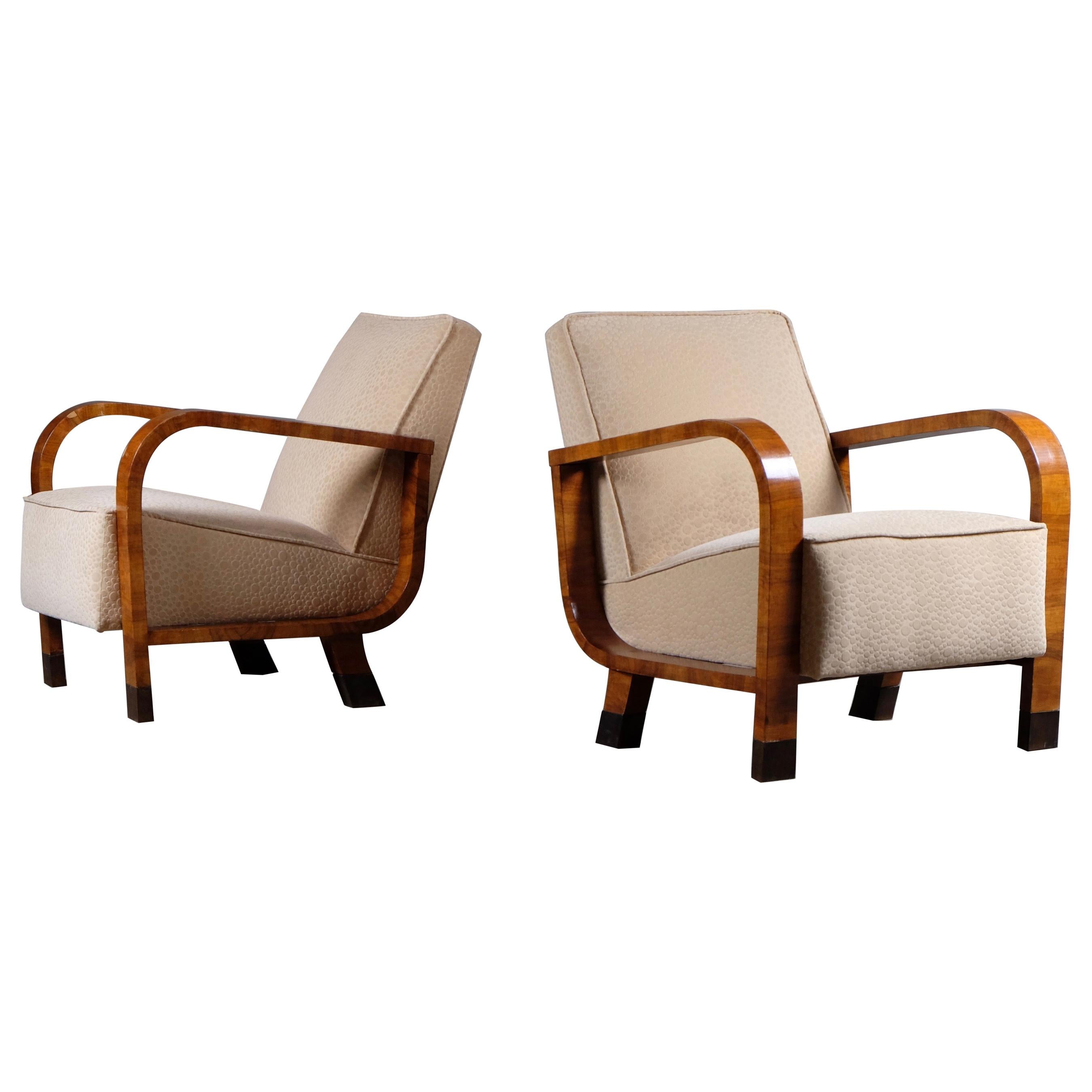 Pair of French Art Deco Armchairs, 1930s