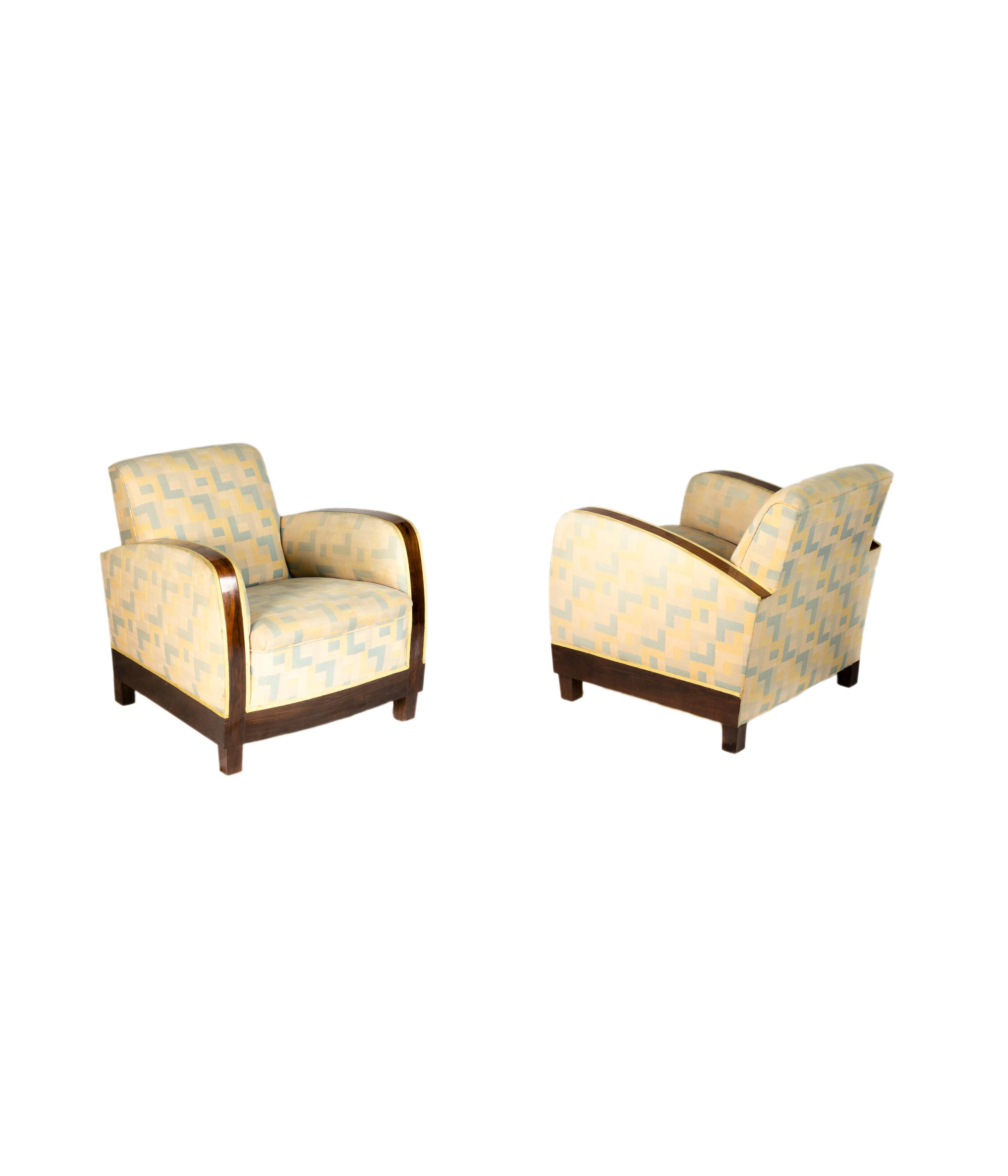 Pair Of French Art Deco Armchairs, 20th Century For Sale 5