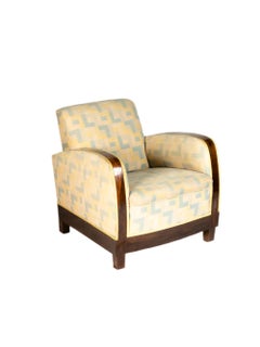 Pair Of French Art Deco Walnut Armchairs, 20th Century