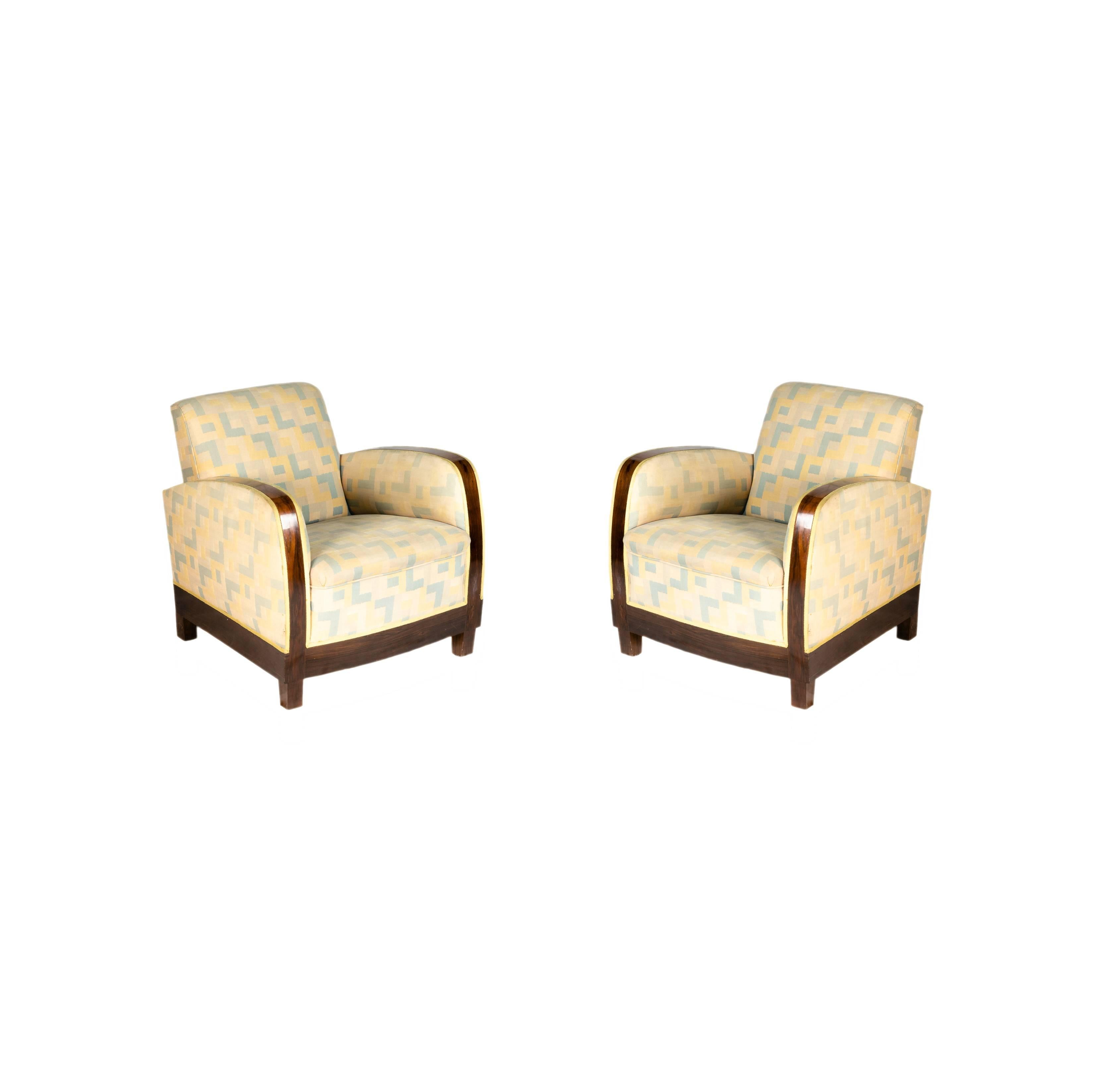Pair Of French Art Deco Armchairs, 20th Century For Sale 4