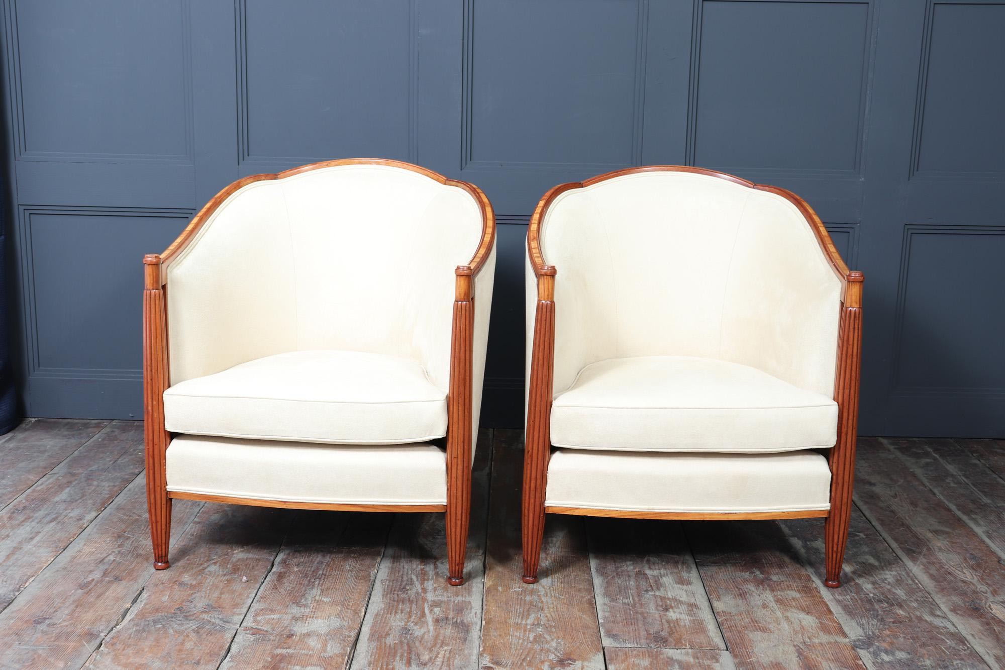 Paar französische Art-Déco-Sessel von Dominique im Angebot 5