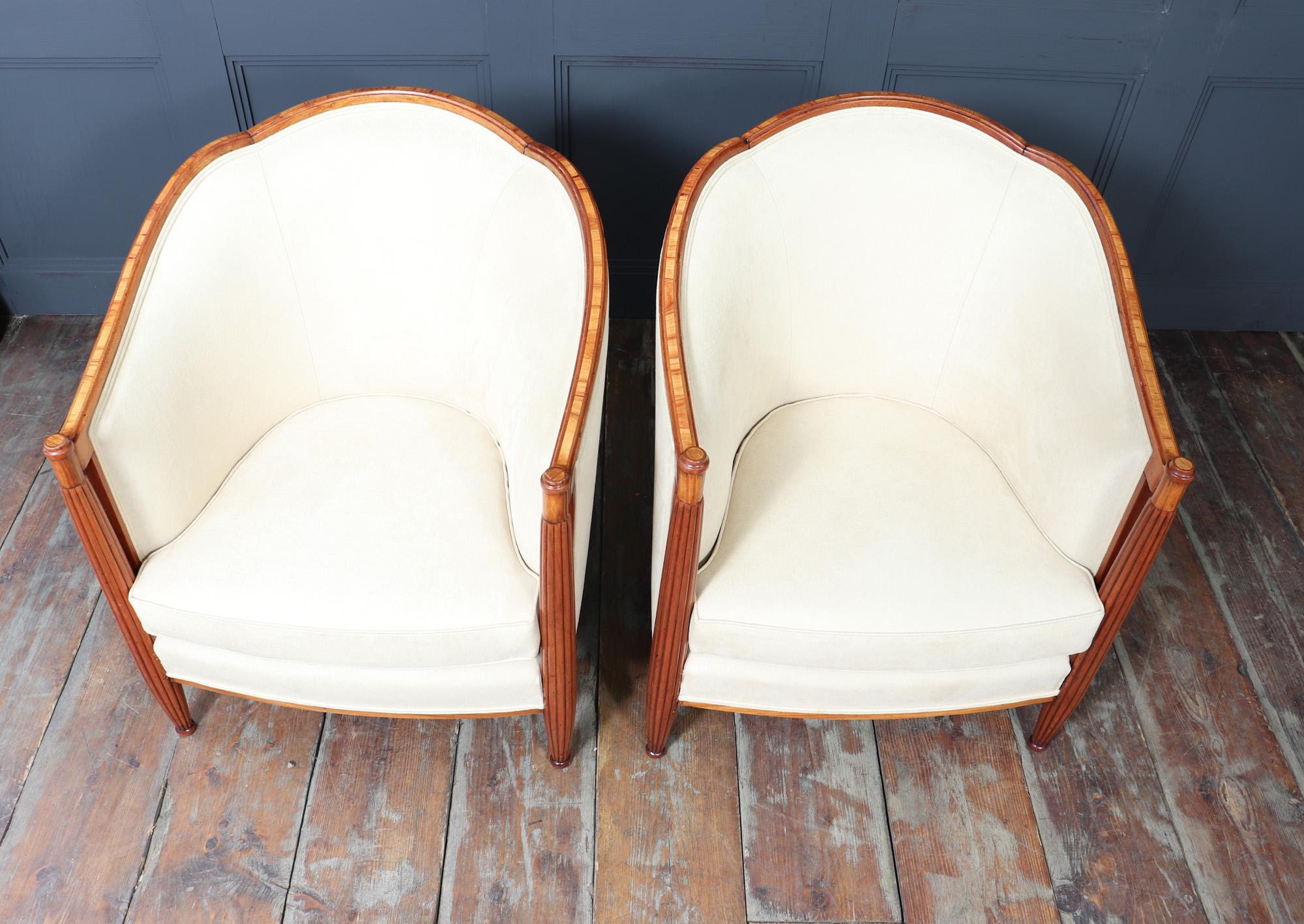 Paar französische Art-Déco-Sessel von Dominique im Angebot 6