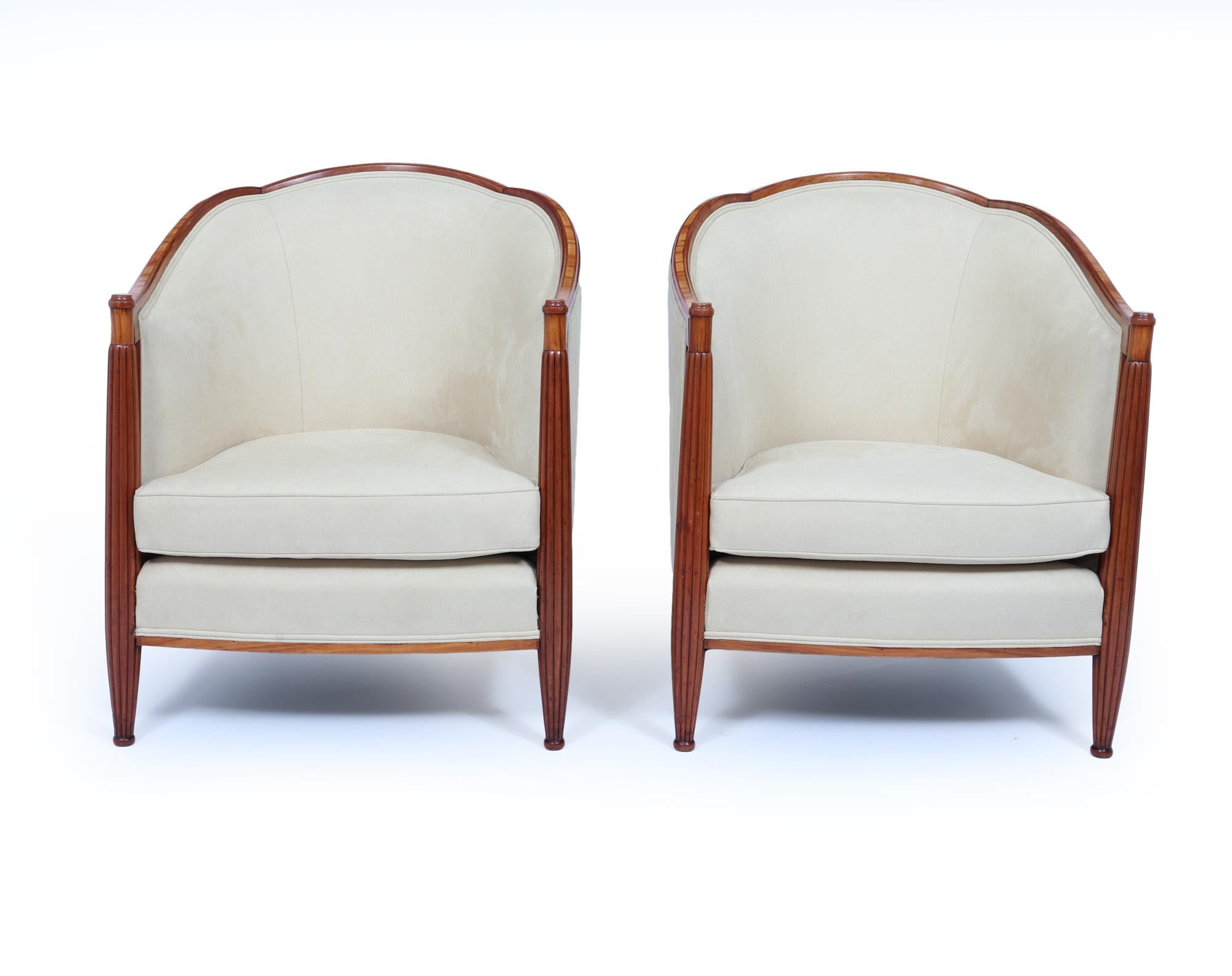 Paar französische Art-Déco-Sessel von Dominique (Art déco) im Angebot