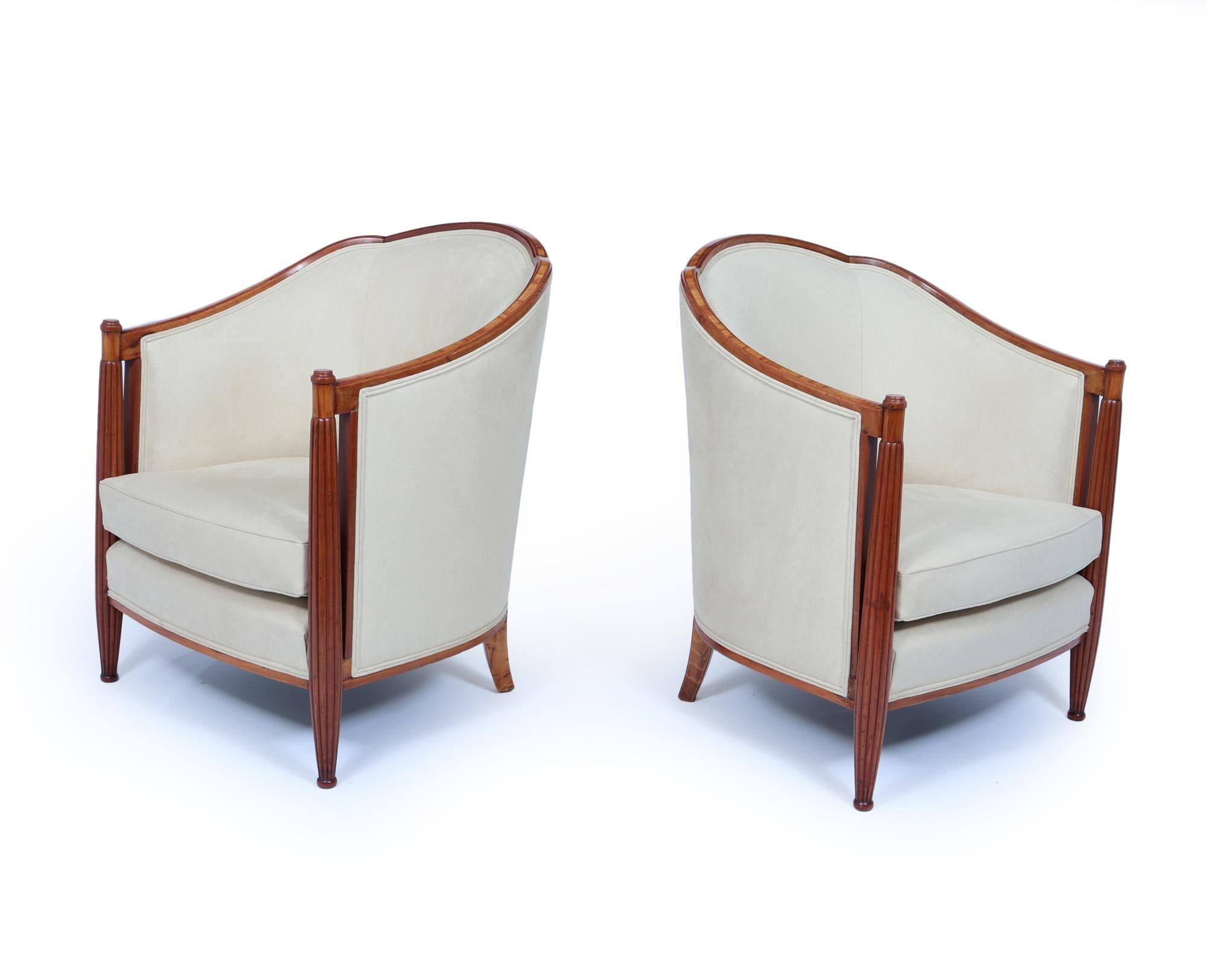 Paar französische Art-Déco-Sessel von Dominique (Französisch) im Angebot