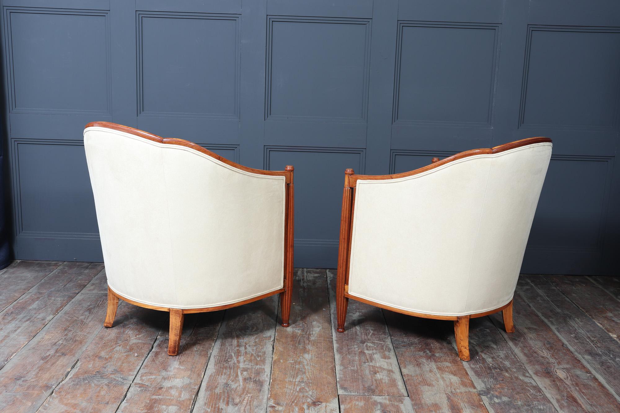 Paar französische Art-Déco-Sessel von Dominique im Angebot 1