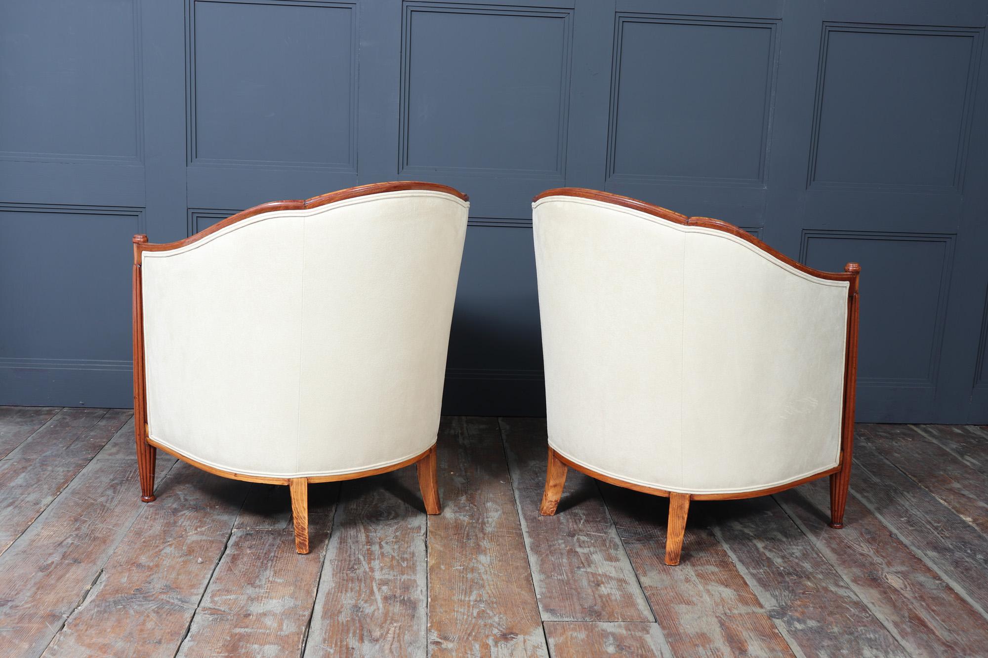 Paar französische Art-Déco-Sessel von Dominique im Angebot 2