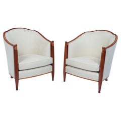 Pair of French Art Deco Armchairs by Dominique