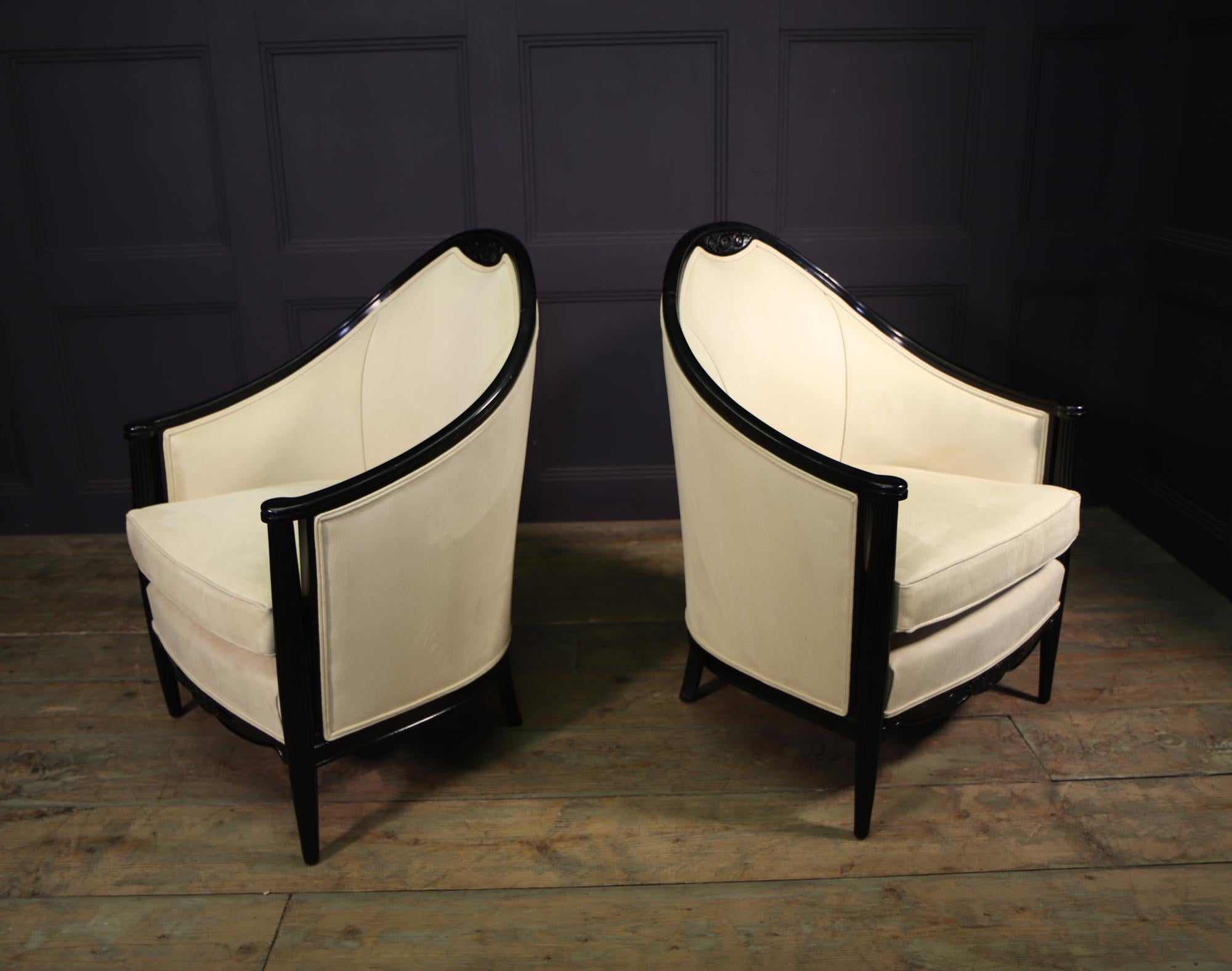 Pair of French Art Deco Armchairs by Maurice Dufrene 2