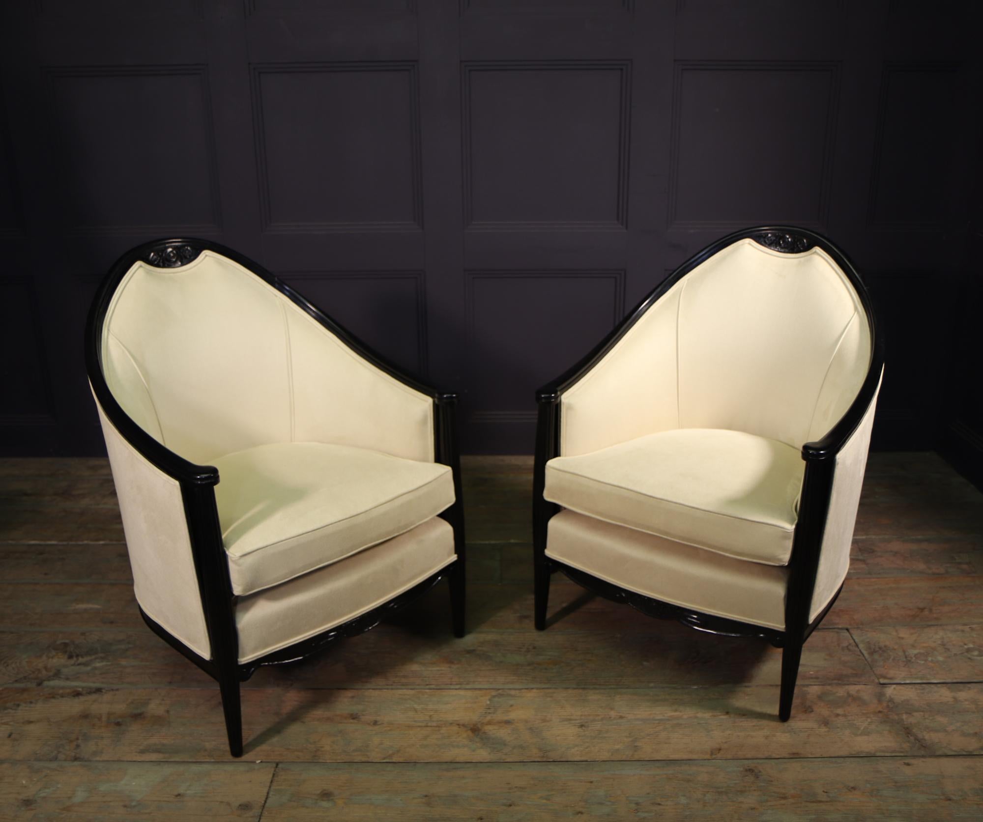 Pair of French Art Deco Armchairs by Maurice Dufrene 3
