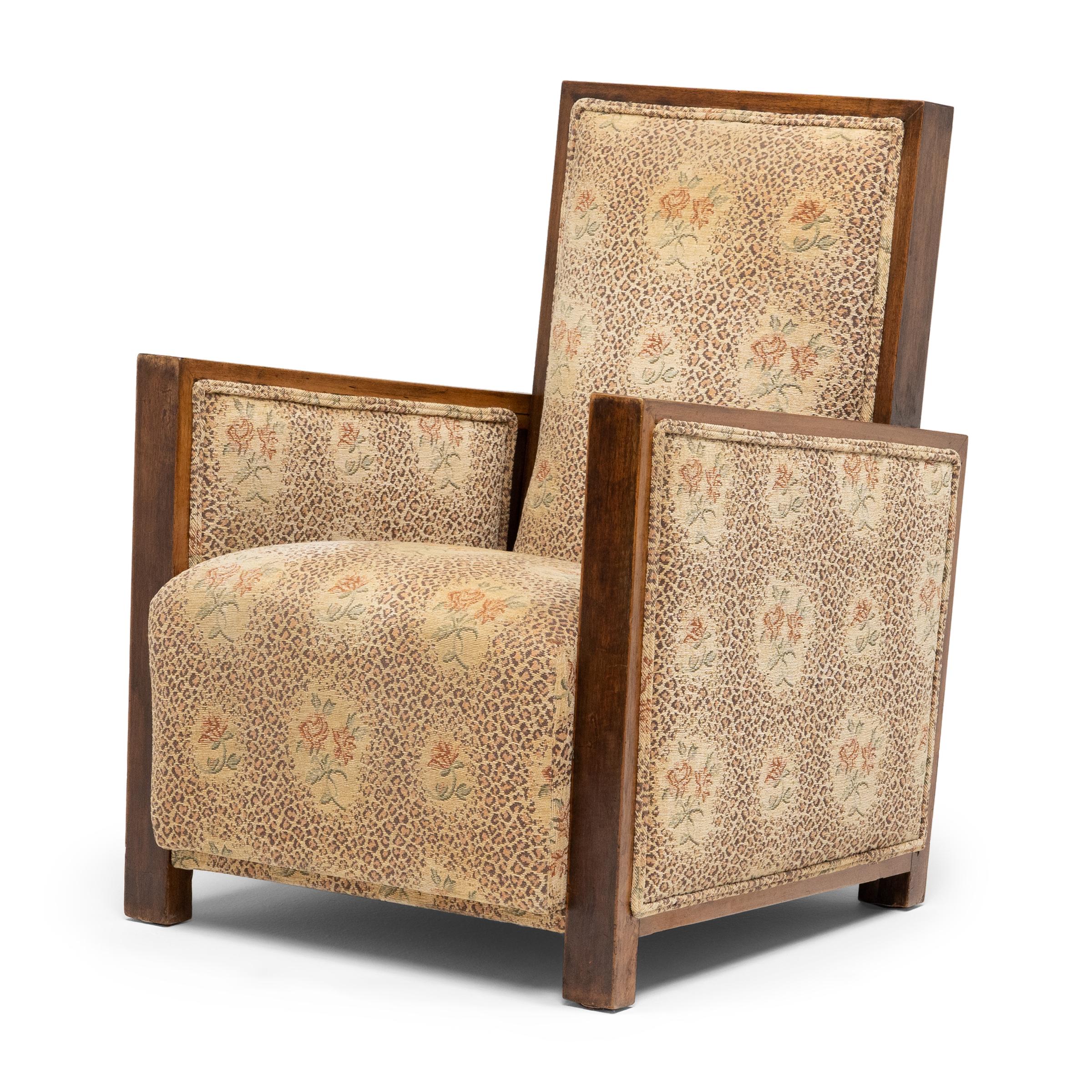 Fabric Pair of French Art Deco Armchairs, c. 1930 For Sale