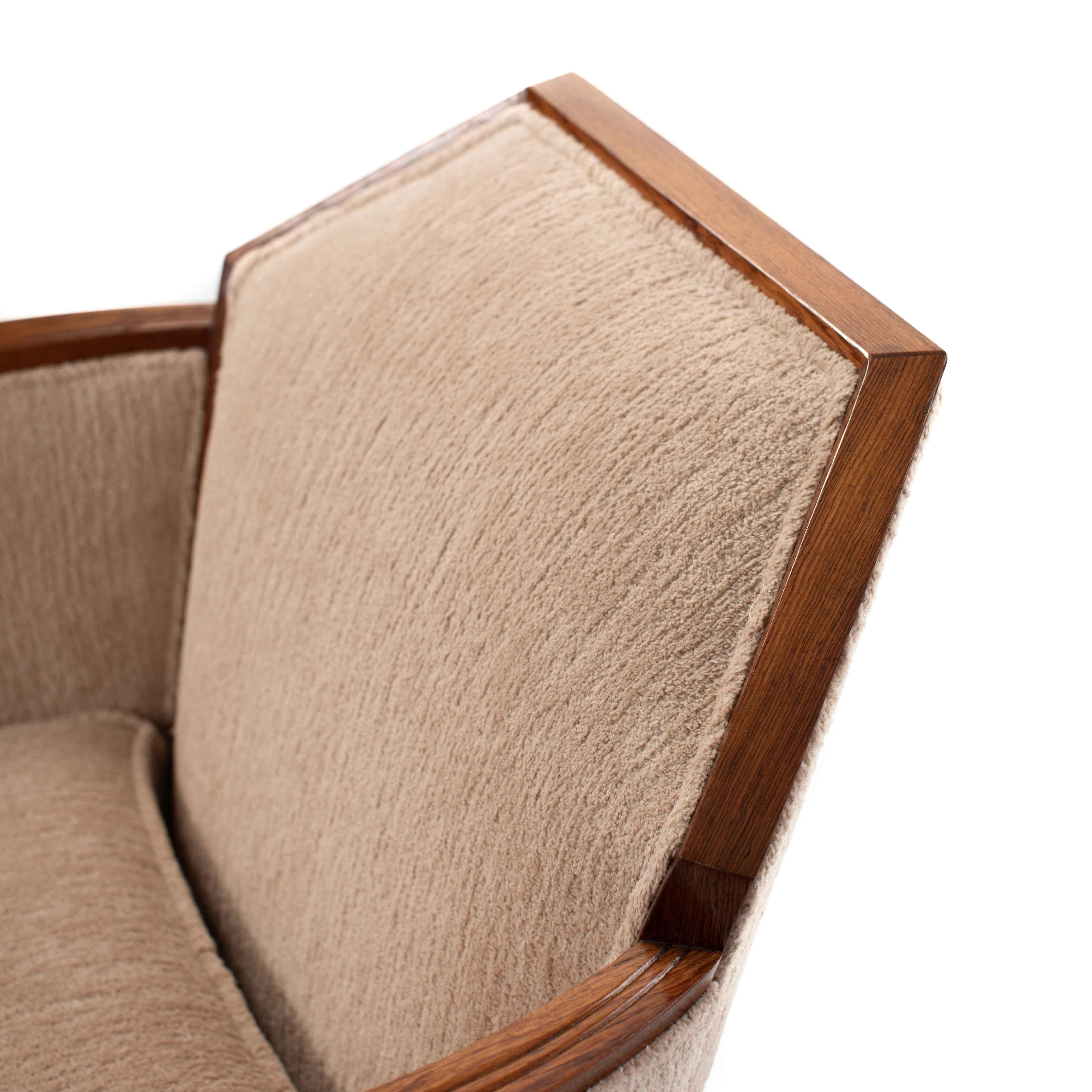 Pair of French Art Deco Armchairs in Solid Rosewood with Stylized Carvings 1920s For Sale 12