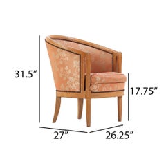 Pair of French Art Deco Barrel-Back Tub Chairs
