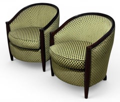 French Art Deco Style Barrel Club Chairs
