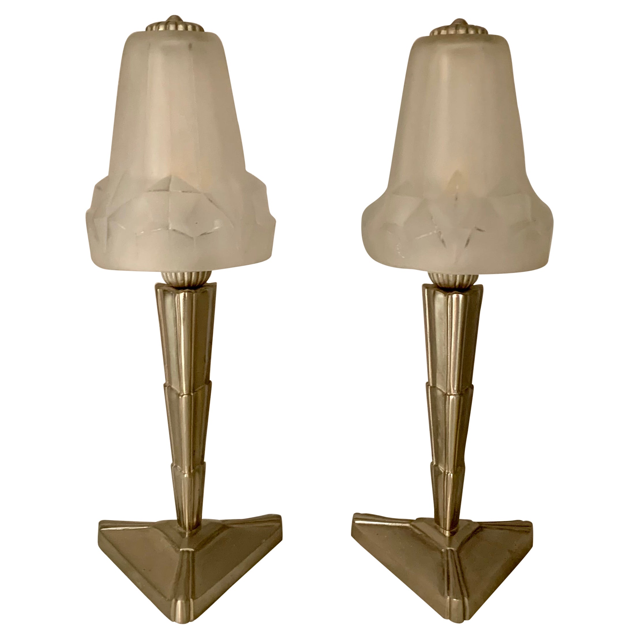 Pair of French Art Deco Bed Table Lamps