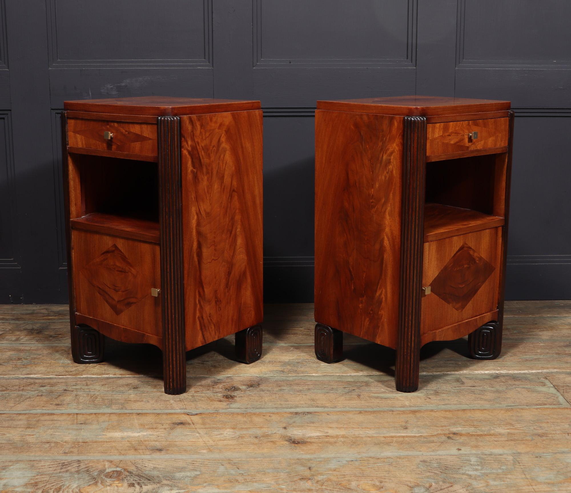 Pair Of French Art Deco bedside Cabinets by Michel Dufet For Sale 7