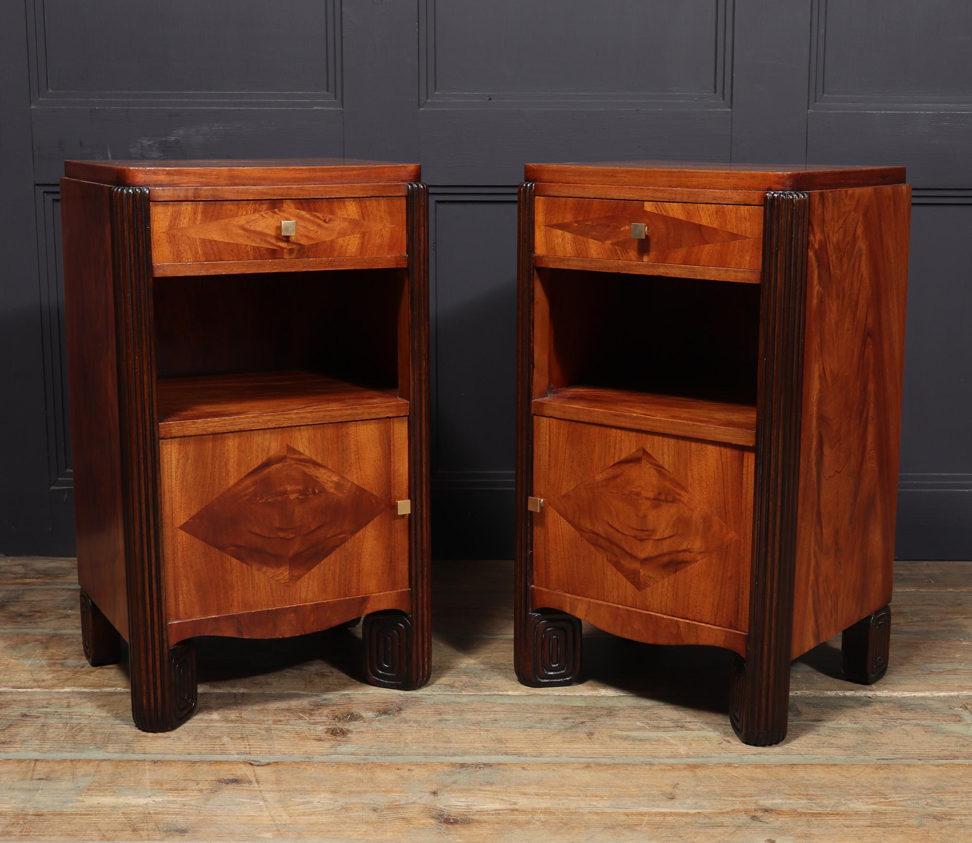 Pair Of French Art Deco bedside Cabinets by Michel Dufet For Sale 9