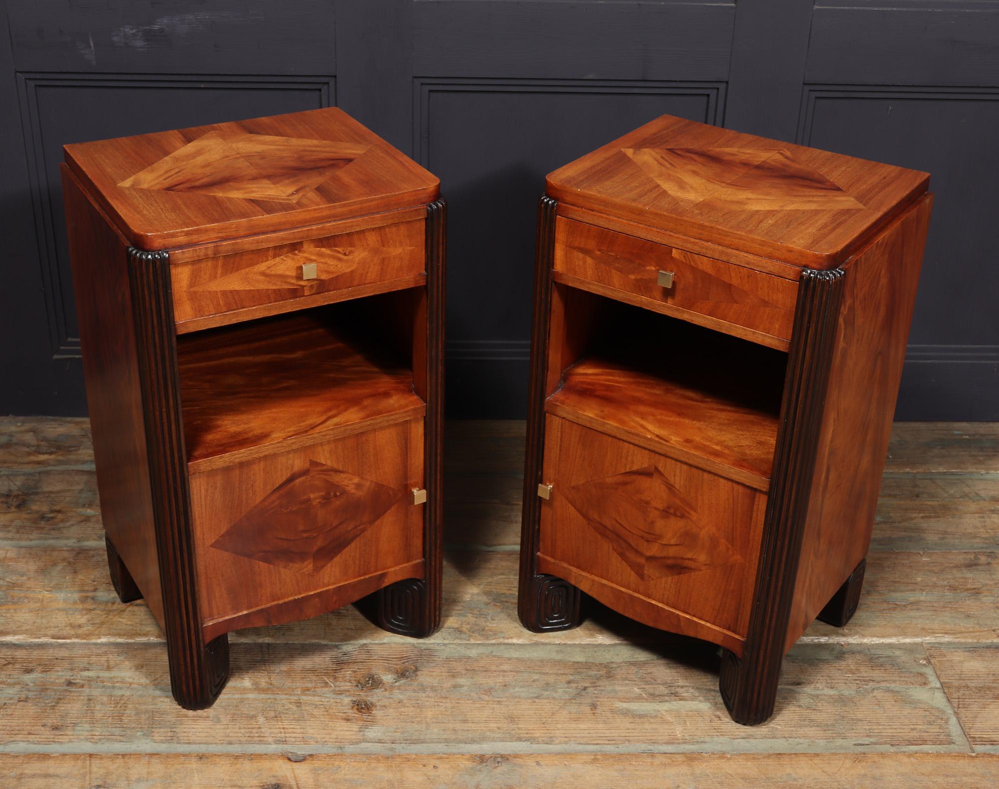 Pair Of French Art Deco bedside Cabinets by Michel Dufet For Sale 10