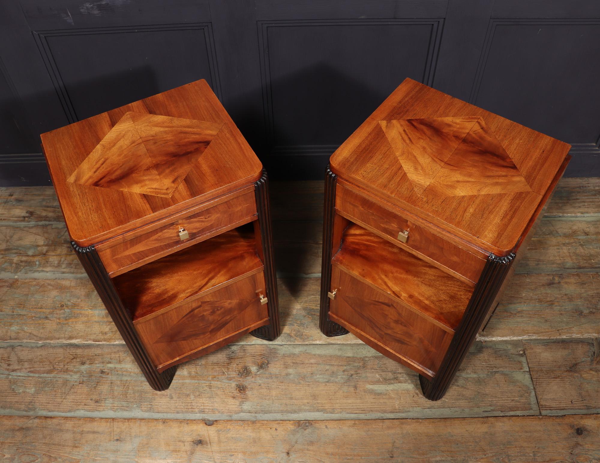 Pair Of French Art Deco bedside Cabinets by Michel Dufet For Sale 1
