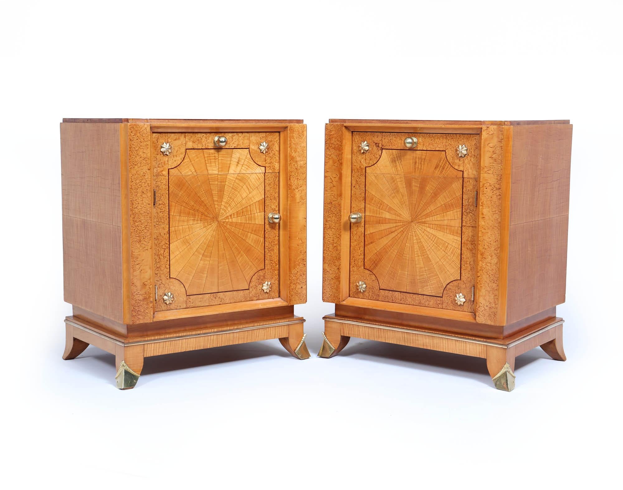 Pair Of French Art Deco Bedside Cabinets In Good Condition For Sale In Paddock Wood Tonbridge, GB