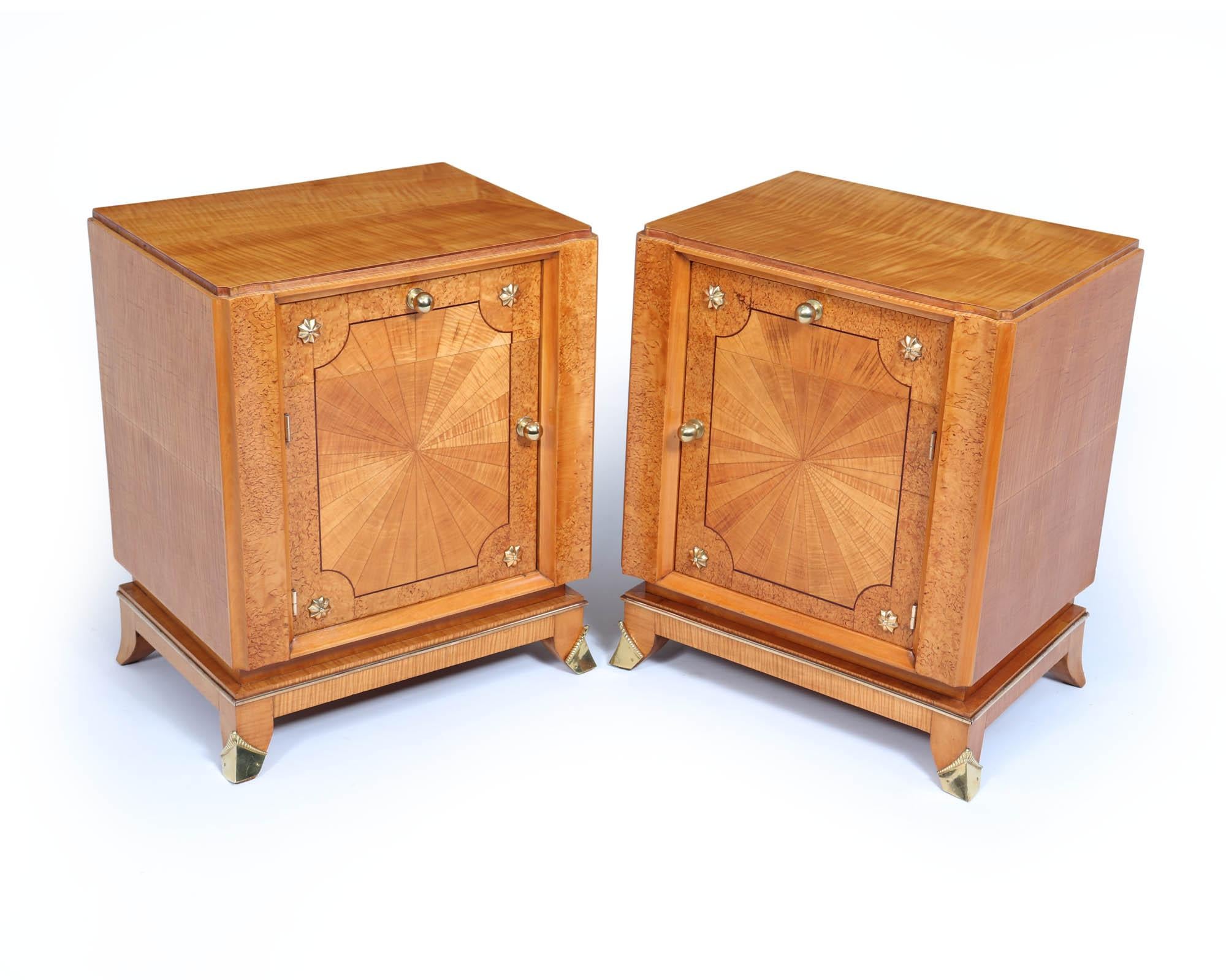 Mid-20th Century Pair Of French Art Deco Bedside Cabinets For Sale