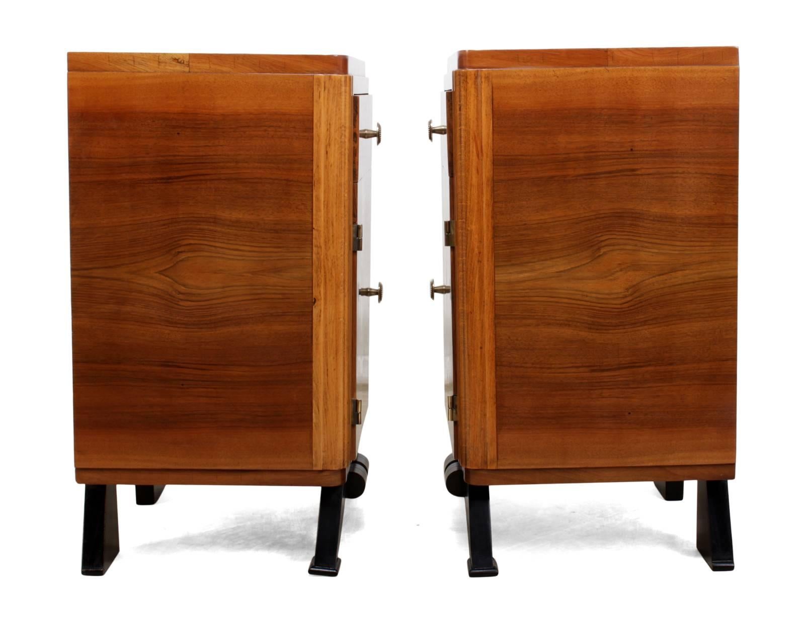 Pair of French Art Deco Bedside Cabinets  1