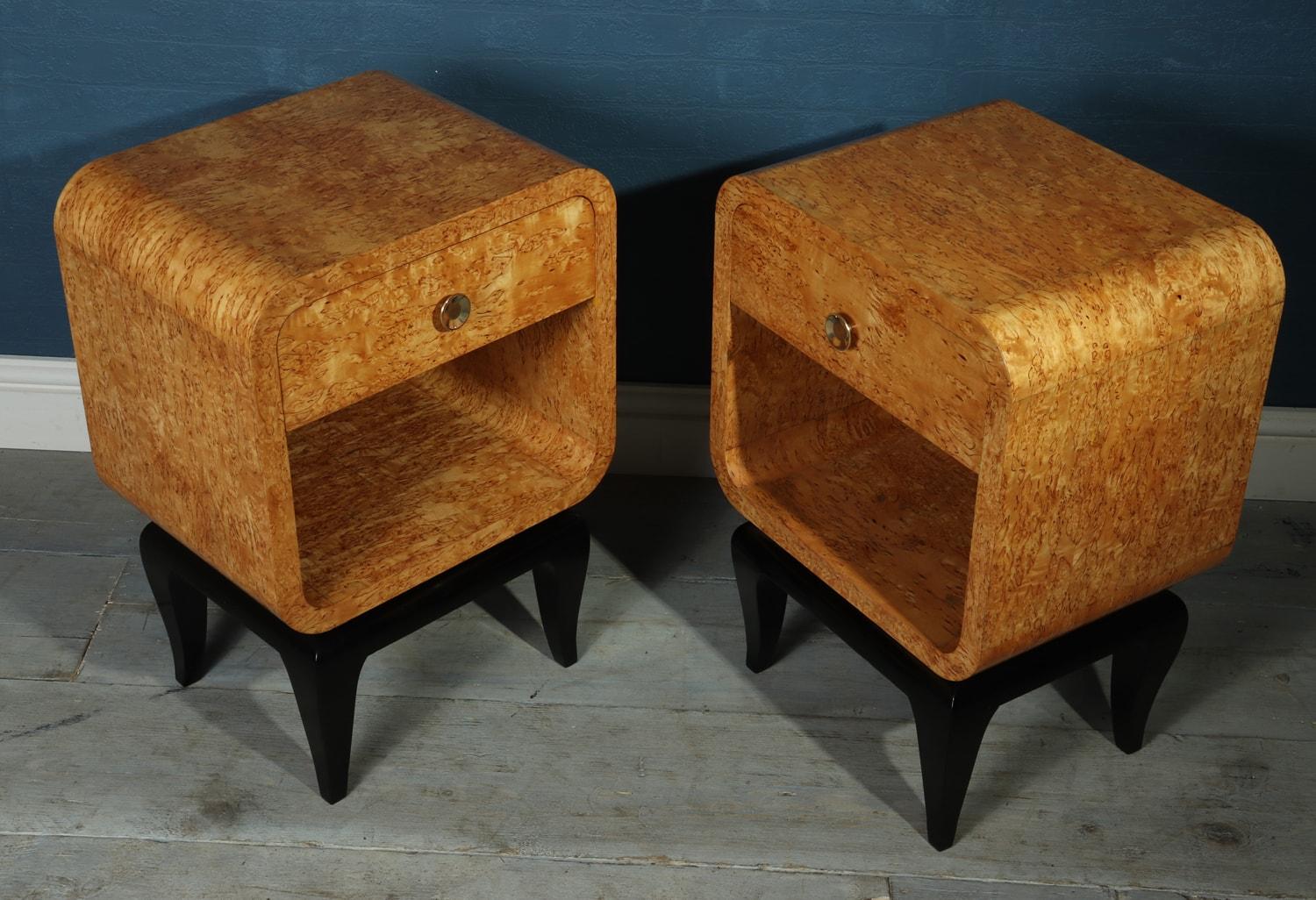 Pair of French Art Deco Bedside Tables 7