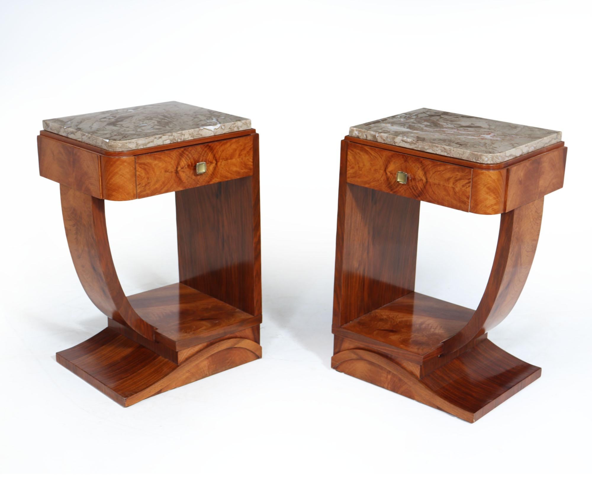 Pair of French Art Deco Bedside Tables 7