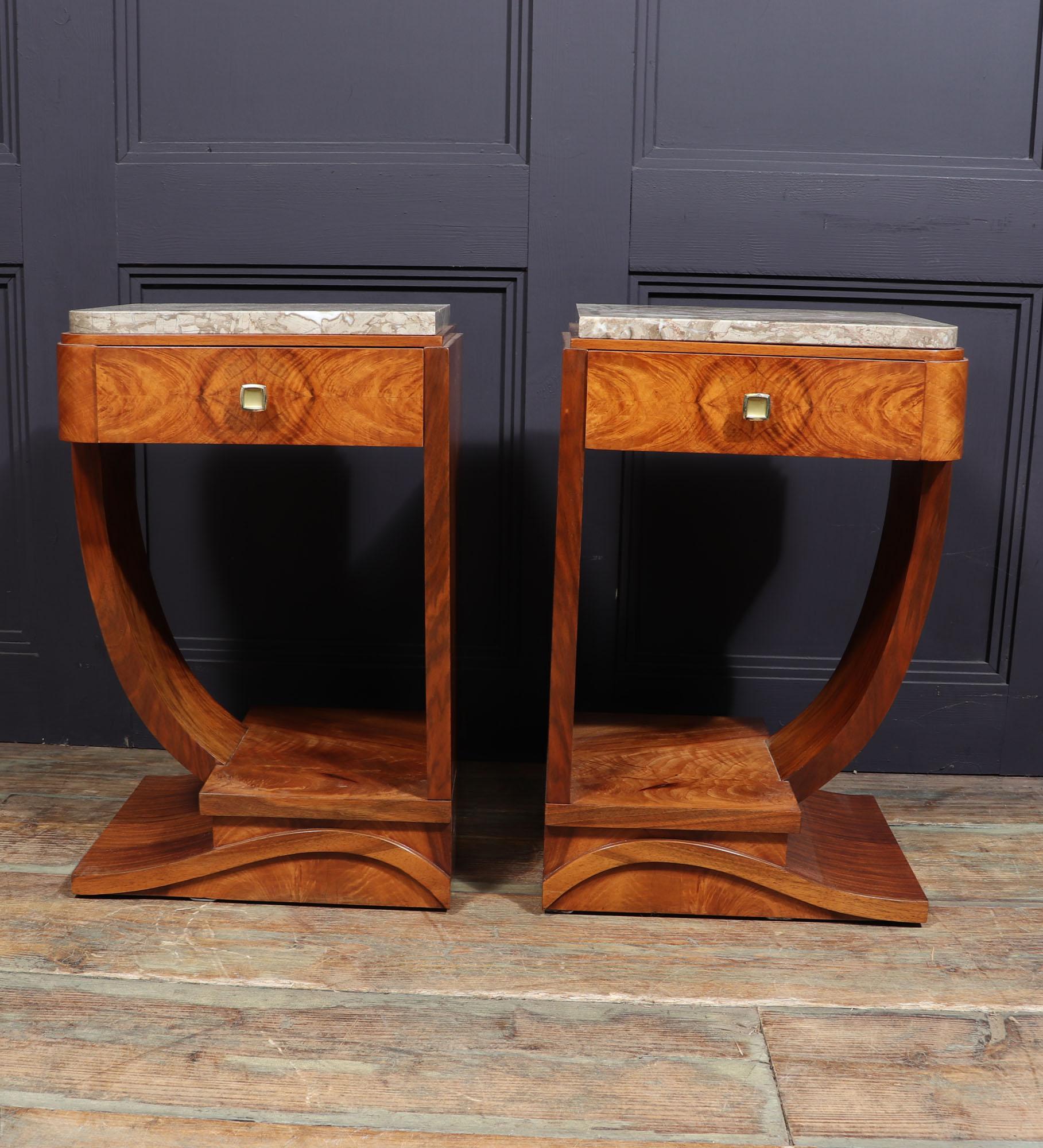 Pair of French Art Deco Bedside Tables 8