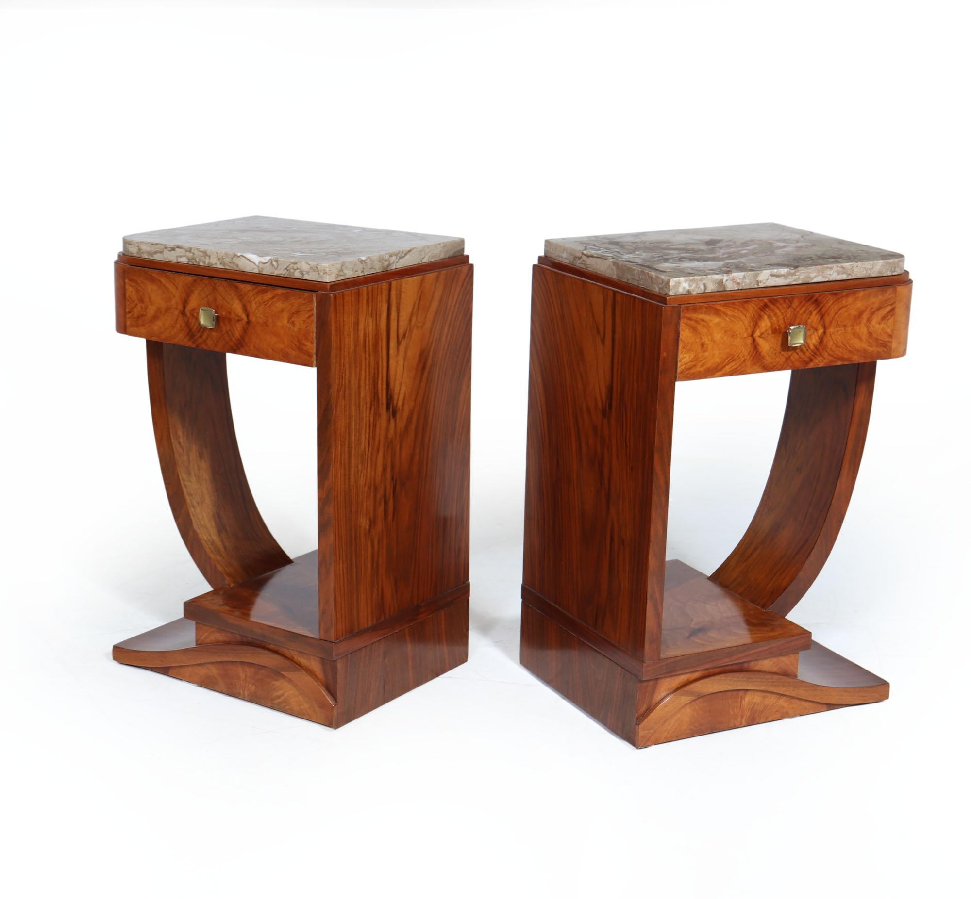 Pair of French Art Deco Bedside Tables 9