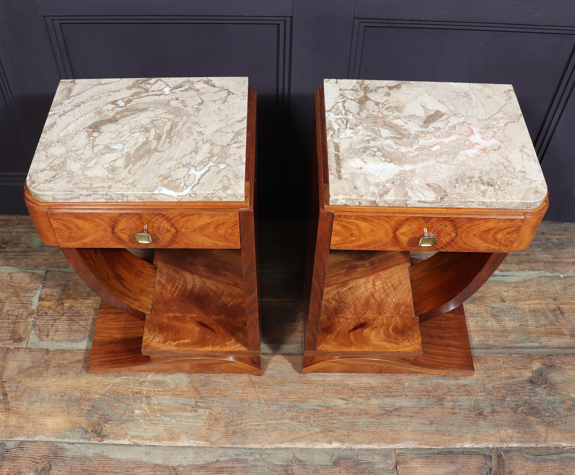 Pair of French Art Deco Bedside Tables 10