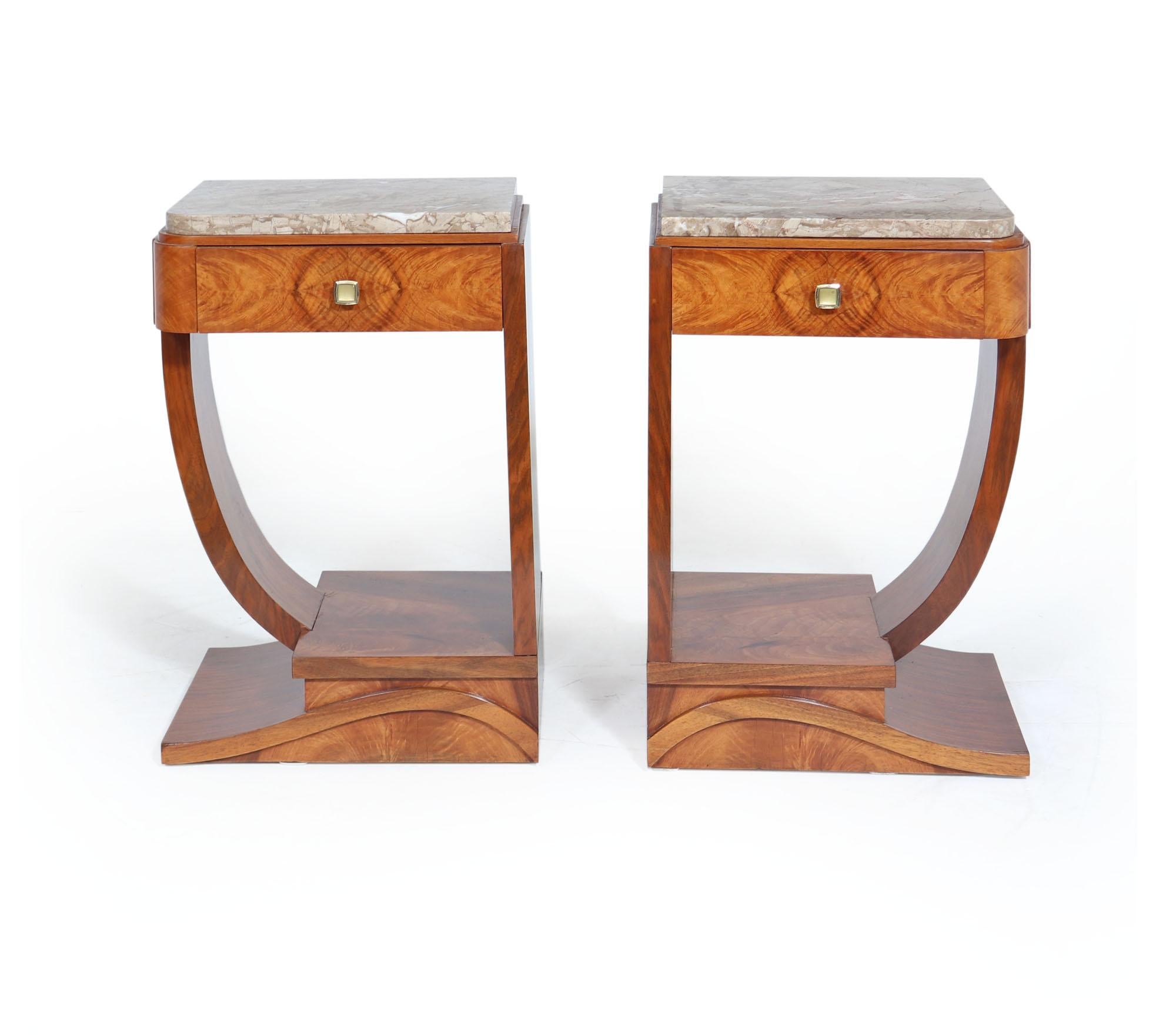 Pair of French Art Deco Bedside Tables 11