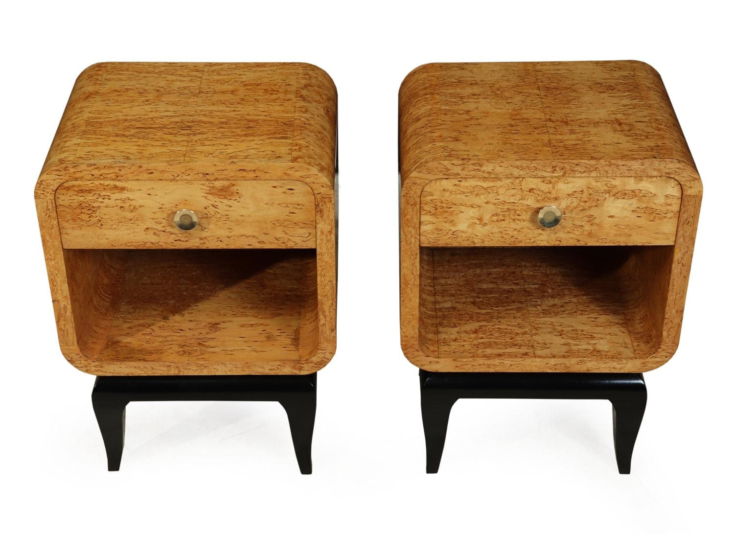 Mid-20th Century Pair of French Art Deco Bedside Tables
