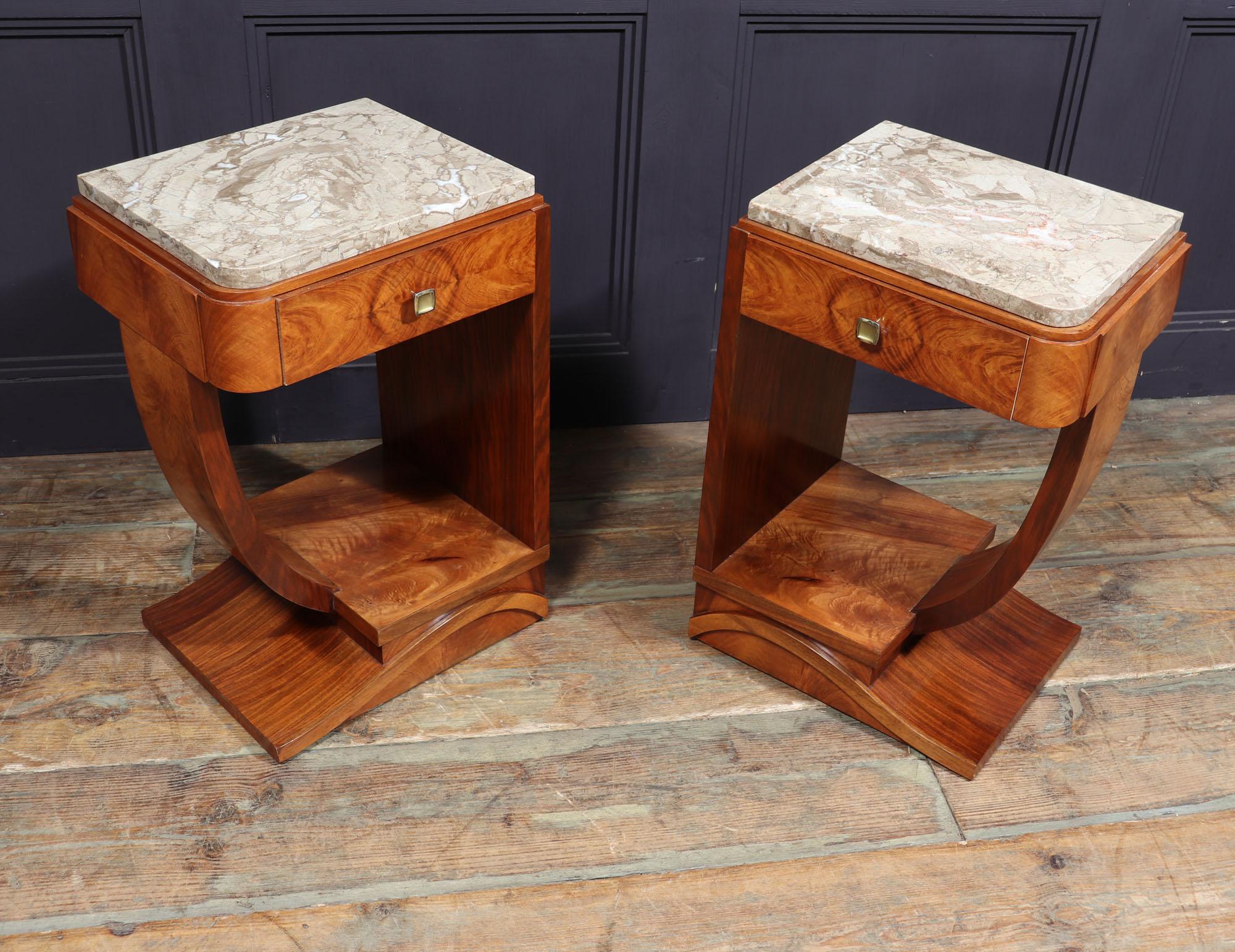 Pair of French Art Deco Bedside Tables 3