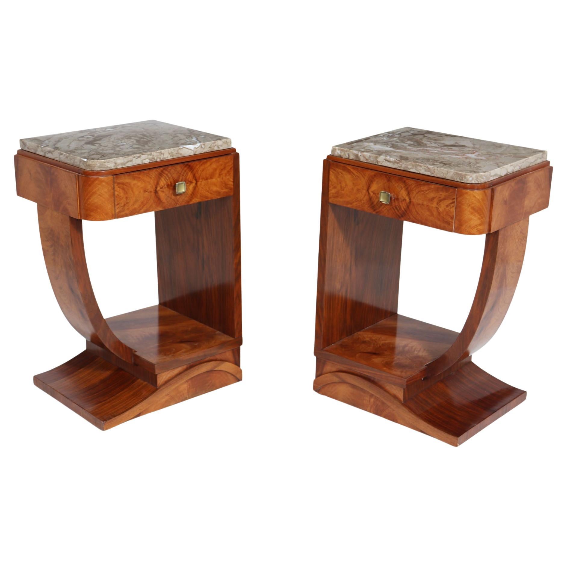 Pair of French Art Deco Bedside Tables