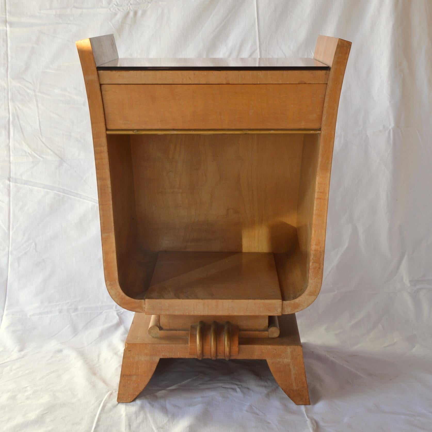 Belgian Pair of French Art Deco Bedside Tables from the 1930s