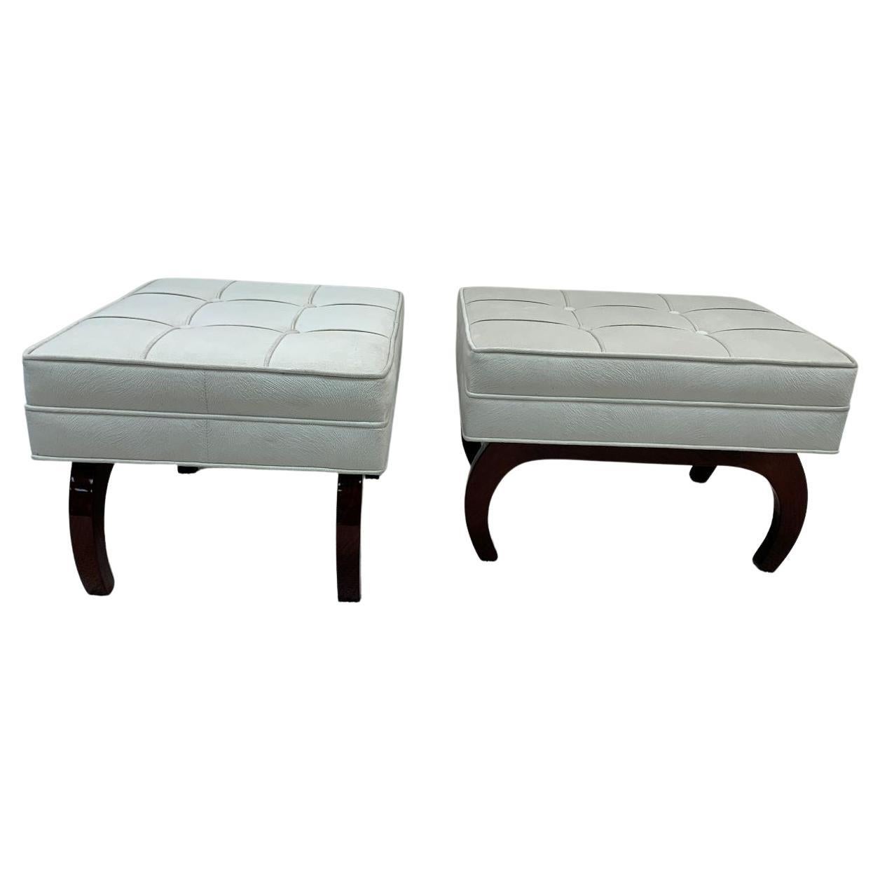 Pair of French Art Deco Benches in Walnut Circa 1930's In Excellent Condition In Bernville, PA