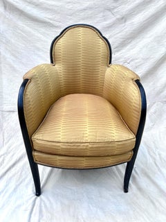 Pair of French Art Deco Bergere Chairs in the Style of Paul Follot