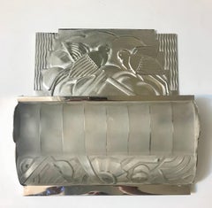 Pair of French Art Deco Sconces with Geometric Motif by Sabino
