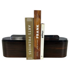Pair of French Art Deco bookends, 1940's, exotic wood boxes