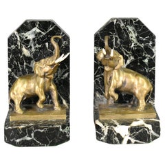 Pair of French Art Deco Bookends signed H Fady in Bronze