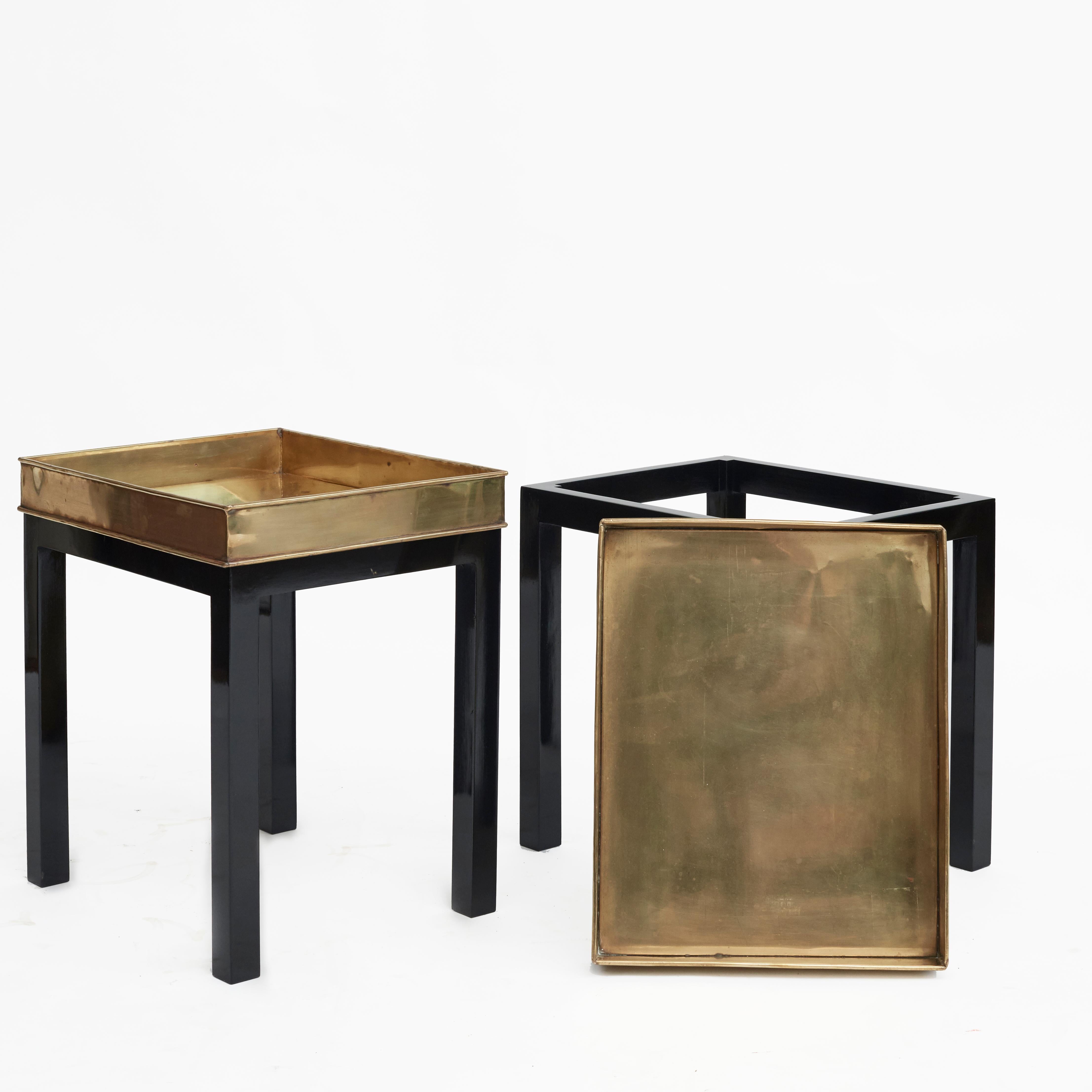 20th Century Pair of French Art Deco Brass Tray Tables