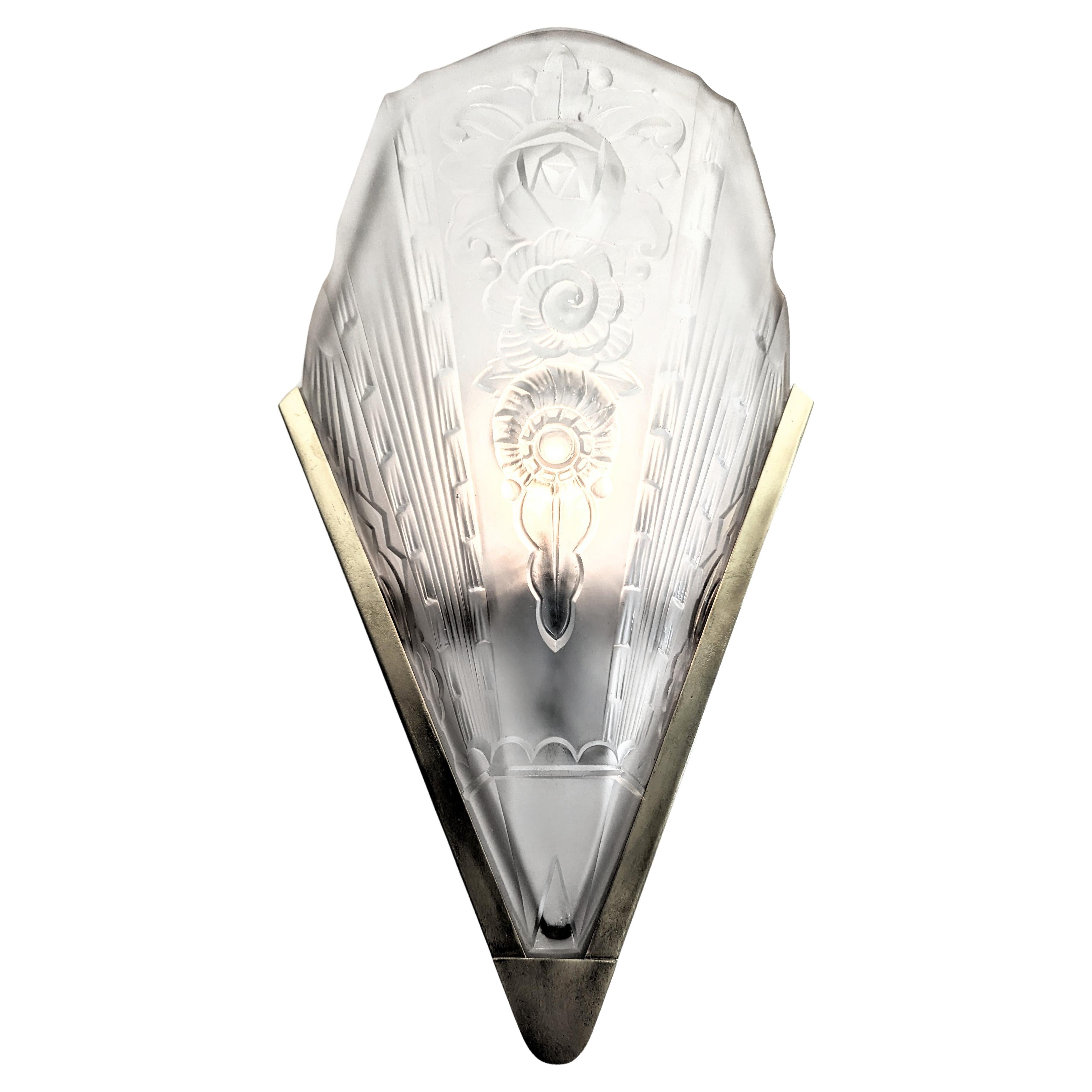 A pair of French Art Deco wall sconces in grand scale 16