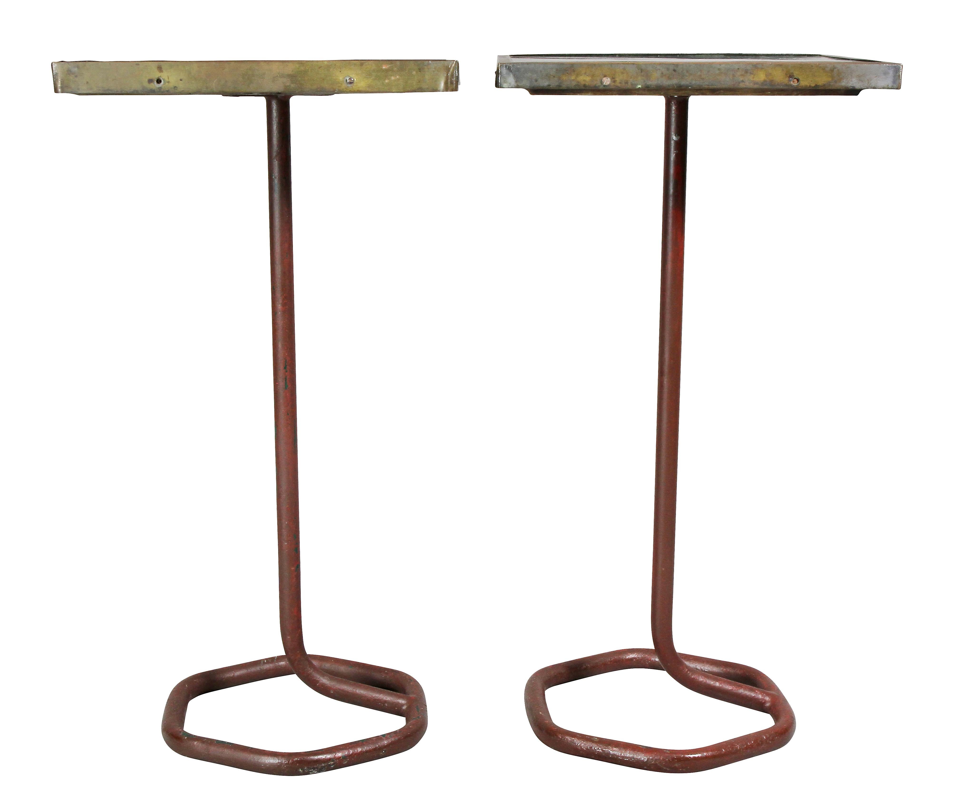 Pair of French Art Deco Cafe Tables by Cre-Rossi 1