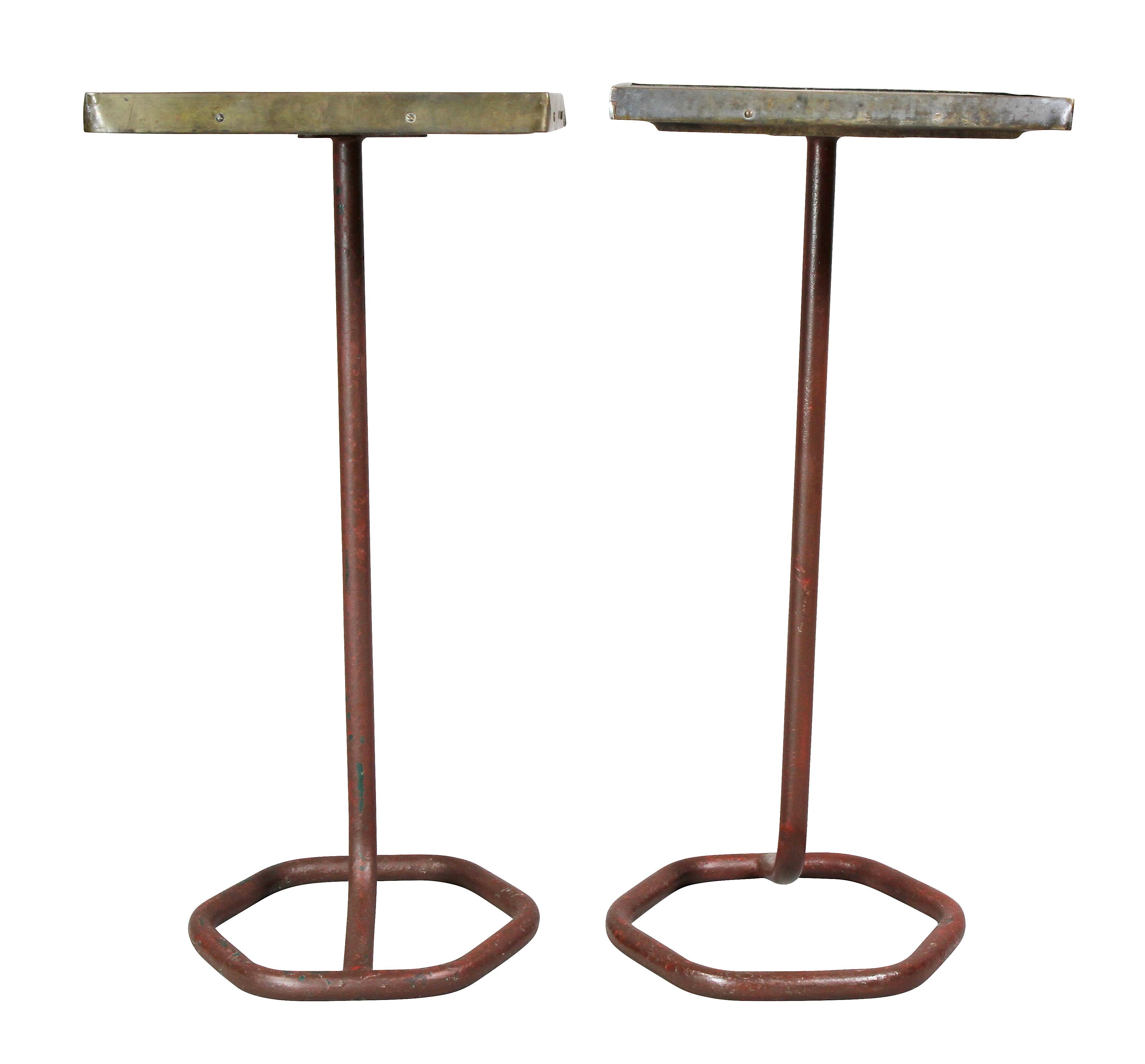 Pair of French Art Deco Cafe Tables by Cre-Rossi 2